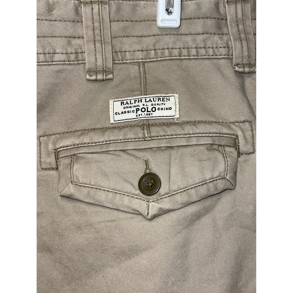 Polo Ralph Lauren Mens 40 Tan Khaki Classic Polo Chino Cotton Cargo Shorts